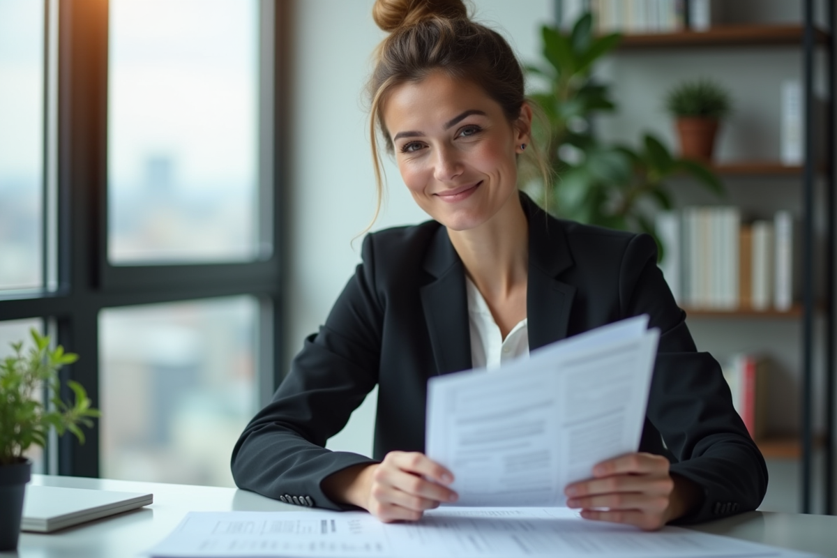 Femme d affaires en réunion stratégie marketing