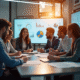 Groupe de professionnels collaborant dans un bureau moderne et lumineux
