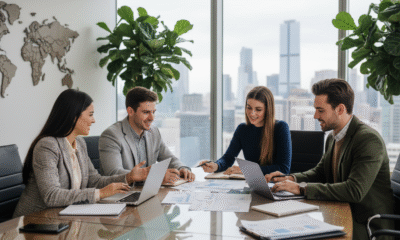 Groupe de jeunes professionnels en réunion de travail