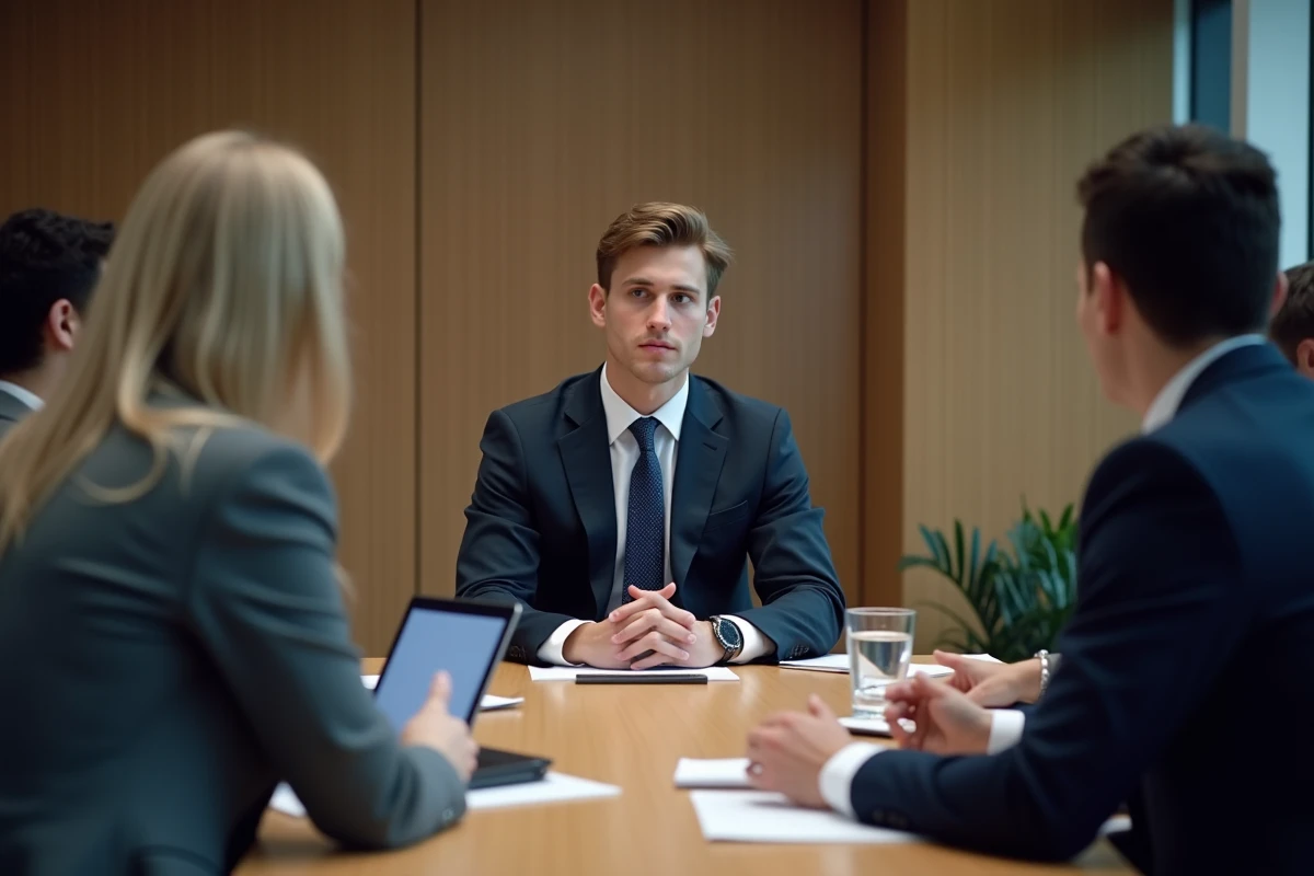 Jeune homme en costume lors d