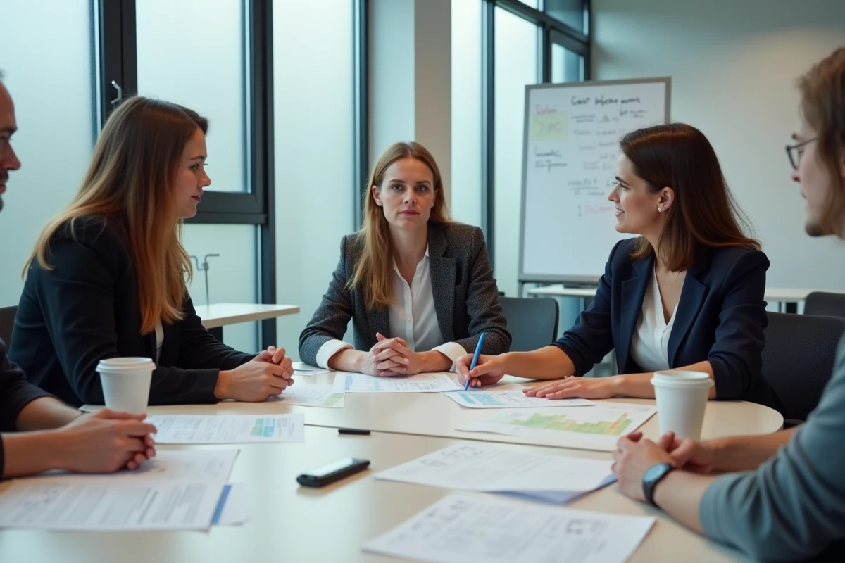 Groupe d'enseignants en réunion discutant de la fin du Pacte enseignant et des nouvelles modalités de primes salariales